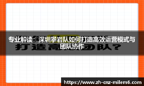 专业解读：深圳攀岩队如何打造高效运营模式与团队协作